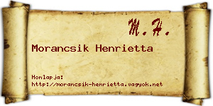 Morancsik Henrietta névjegykártya